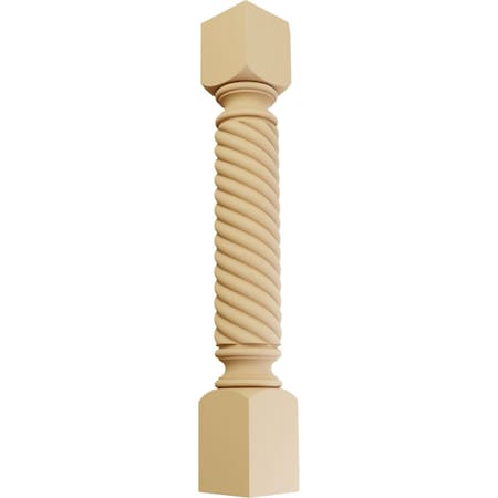 Ekena Millwork 5"W x 5"D x 35 1/2"H Hamilton Rope Cabinet Column, Alder COL05X05X35HAAL
